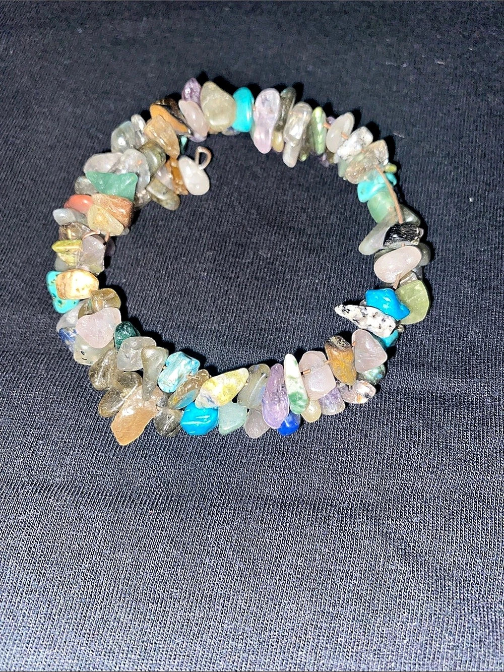 Multicolor Chip Stone Stretch Bracelet